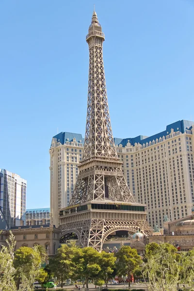 Paris Hotel in Las Vegas with a replica of the Eiffel Tower. Stock Picture