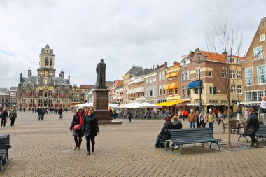 Delft merkezi kare. Hollanda