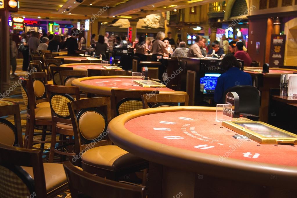 Gaming tables in the lobby of casino Treasure Island, Las Vegas Stock