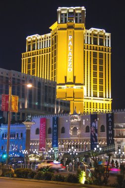 Las Vegas 'ın gece manzarası.