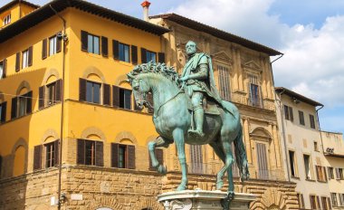 Atlı heykeli cosimo de ' medici. Floransa, İtalya