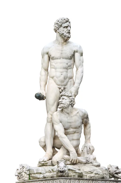 Standbeeld Hercules en Cacus voorkant van het Museum Palazzo Vecchio  . — Stockfoto
