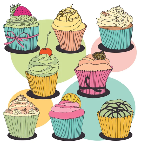 Cupcake Farbset — Stockvektor