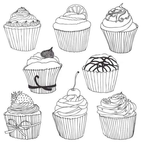 Cupcake Farbset — Stockvektor