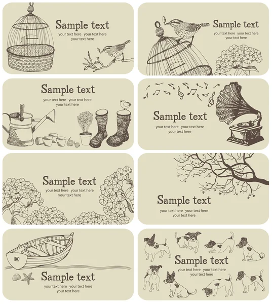 Conjunto de cartões de visita —  Vetores de Stock