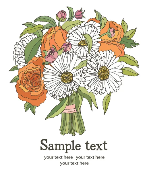 Bouquet de carte de fleurs — Image vectorielle