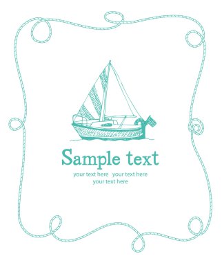 yelkenli ile kartpostal