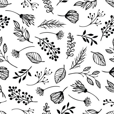 Forest herbs background clipart