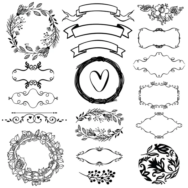 Vector decorative design elements set — Stock Vector