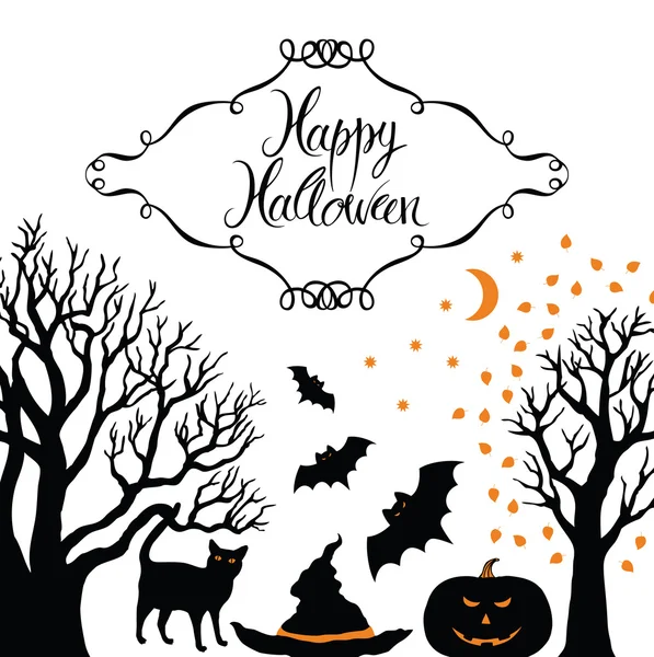 Hyvää Halloween-korttia — vektorikuva