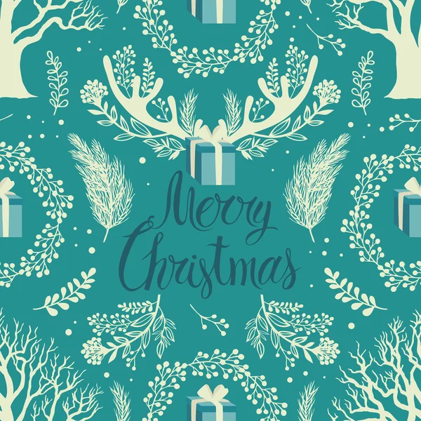 Merry Christmas White trees background — Stockvector