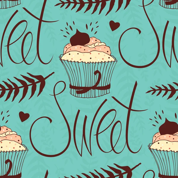 Süße Schokolade Cupcake Hintergrund — Stockvektor