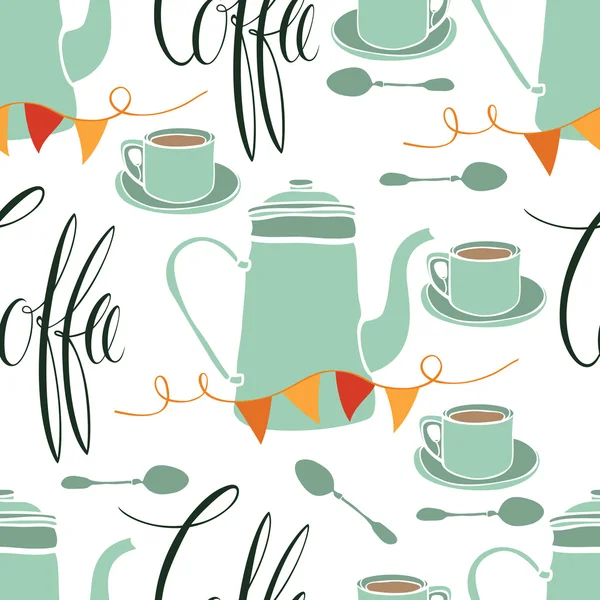 Coffee party pattern — Stock Vector