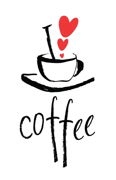 Me encanta la tarjeta de diseño de café — Vector de stock