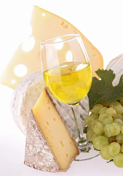 Käse und Wein — Stockfoto