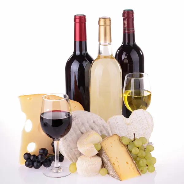 チーズとワイン — ストック写真
