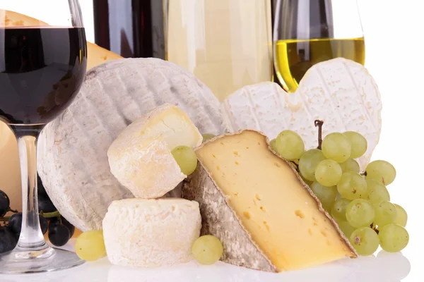 Assortiment van kaas en wijn — Stockfoto
