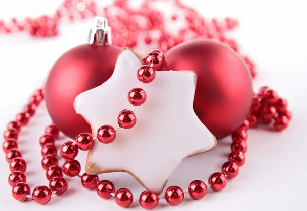 Galleta de Navidad y decoración — Foto de Stock