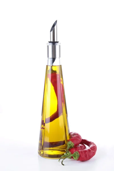 Cooking oil and red pepper — Stock Photo, Image