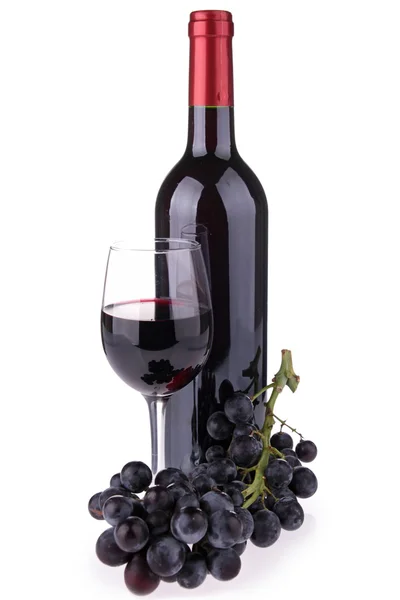 Červené víno, samostatný — Stock fotografie