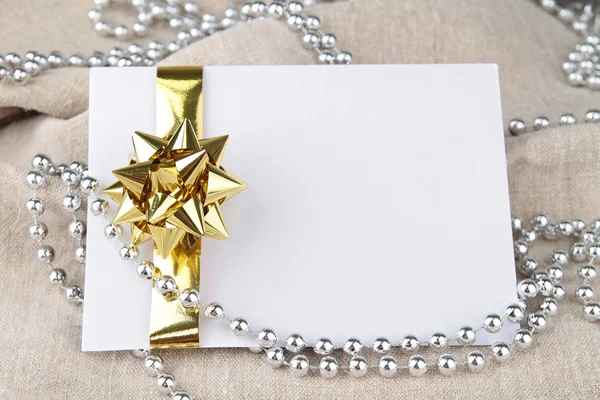 Card with gift bow — Stock Photo, Image