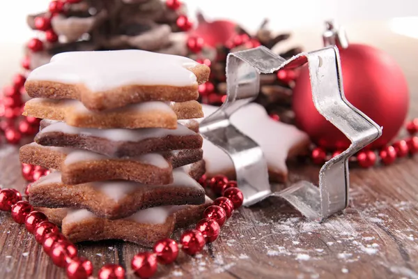 Biscoito de Natal e decoração — Fotografia de Stock