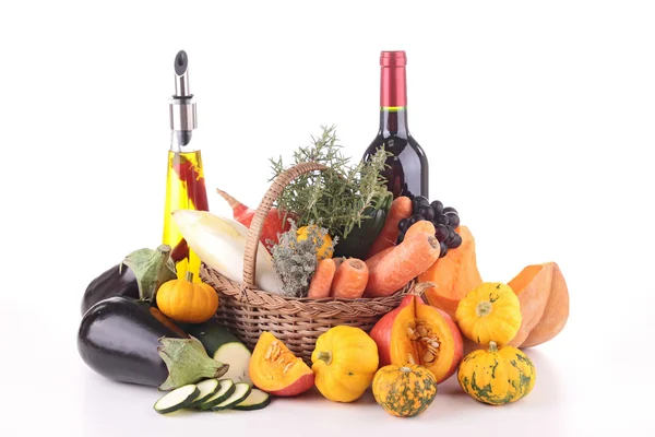 Isolated heap of vegetable,fruit — Stock Photo, Image