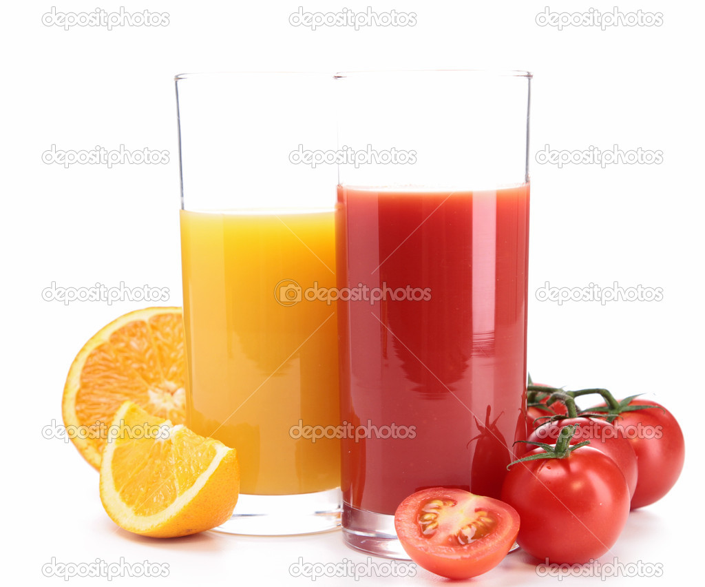 Tomato juice and orange juice — Stock Photo © studioM 13462297