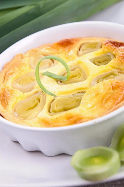 Lauch-Quiche — Stockfoto