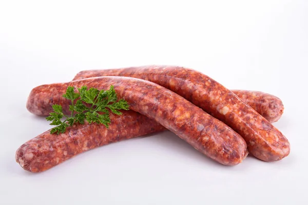 Isolated raw sausage — Stock Photo, Image