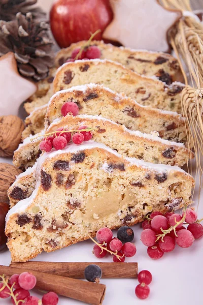 Christstollen e ribes rosso — Foto Stock