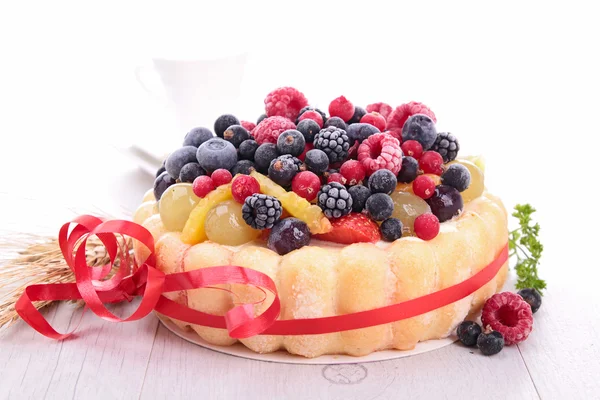 Fruit cake, fruit charlotte — Stock Photo, Image