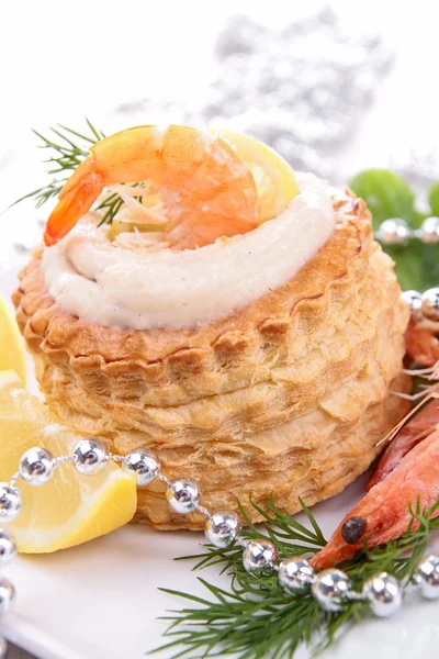 Pâtisserie feuilletée aux crevettes — Photo
