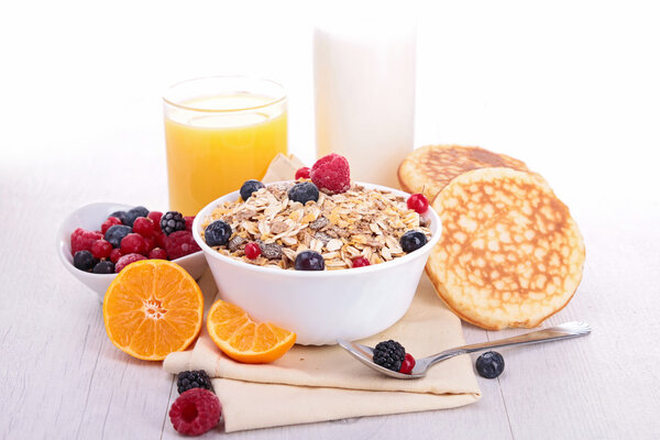 Bowl of muesli and berries