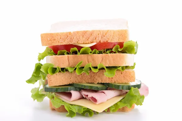Beyaz üstüne sandviç — Stok fotoğraf