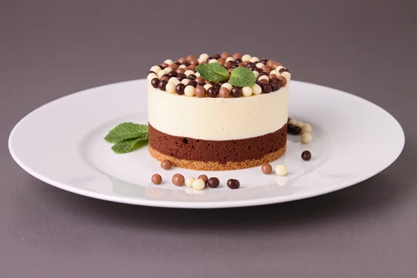 Gourmet csokoládé mousse torta — Stock Fotó