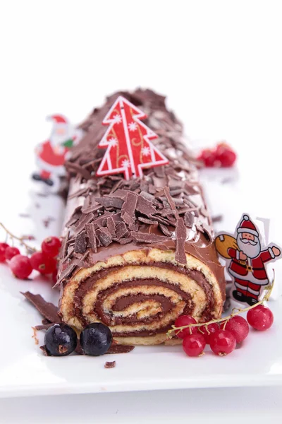 Chocolade swiss roll — Stockfoto