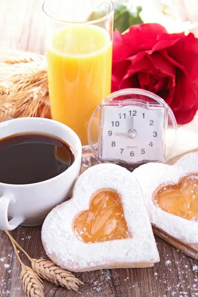 Valentinstag-Frühstück — Stockfoto