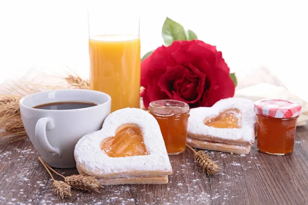 Valentinstag-Frühstück — Stockfoto