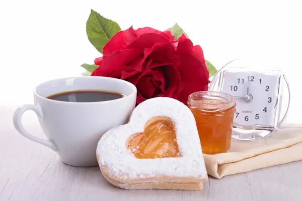 Valentinstagsfrühstück — Stockfoto