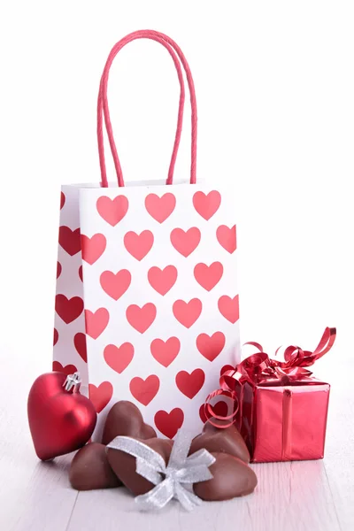 Shopping bag with chocolate — Stock Photo, Image