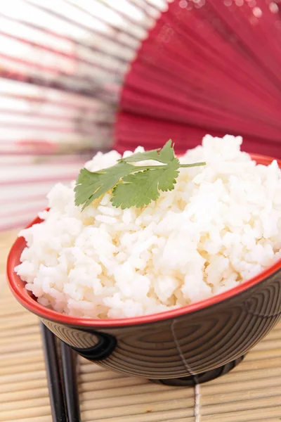 Fechar em tigela de arroz — Fotografia de Stock