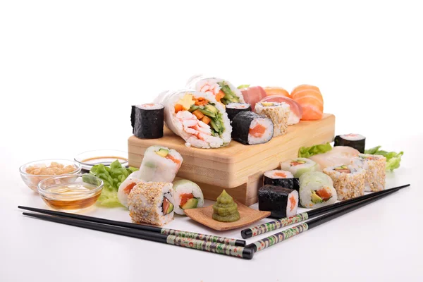 Isolated assortment of sushi — Stock Photo, Image