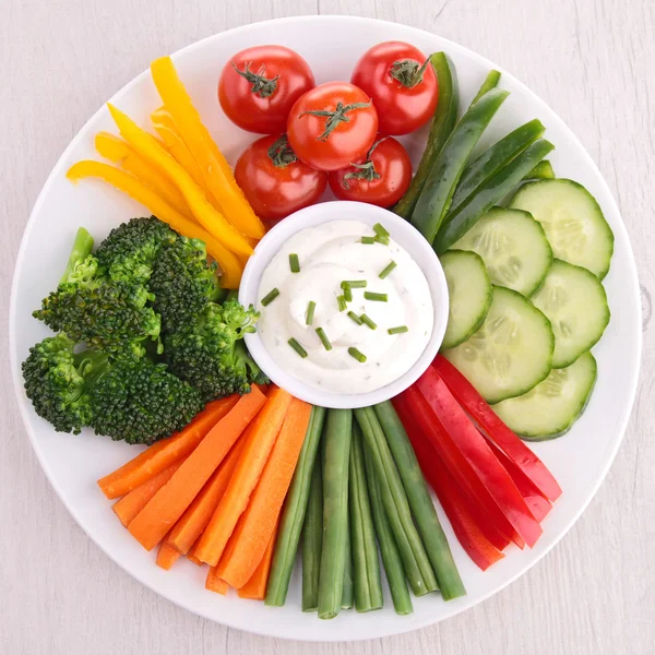 蔬菜和 dip — 图库照片