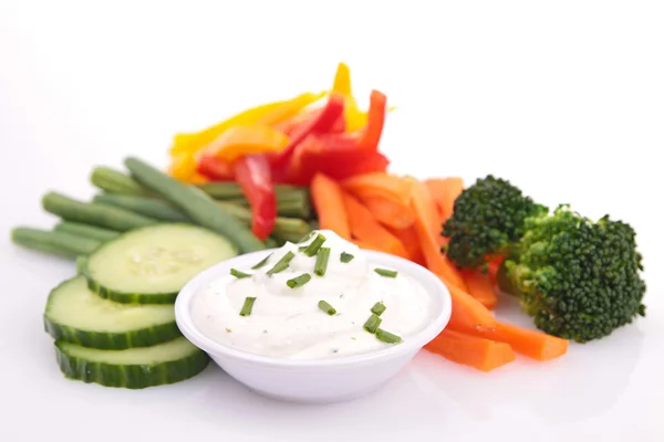 Vegetable and dip — Stock Photo, Image