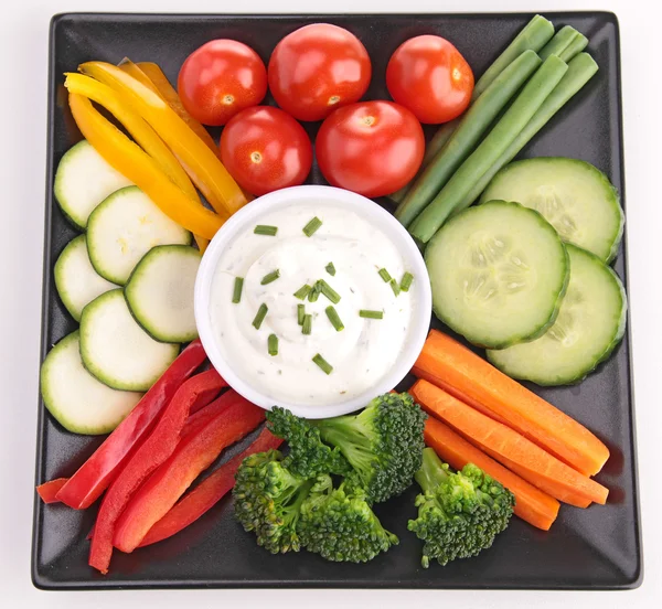 Vegetable and dip — Stock Photo, Image