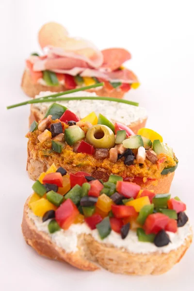 Asortyment bruschetta — Zdjęcie stockowe