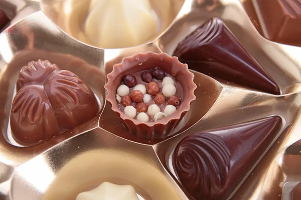 Assortment of chocolates candies — Stock Photo, Image