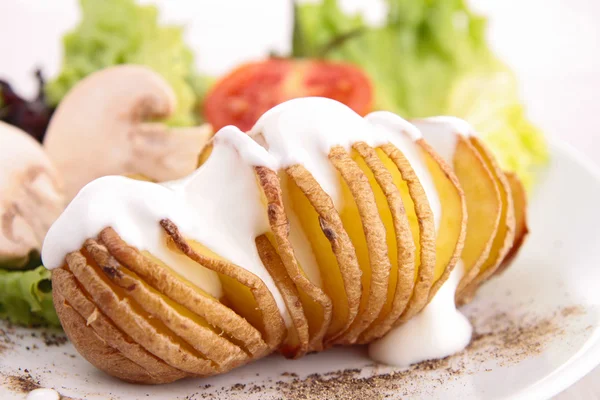 Sliced baked potato — Stock Photo, Image