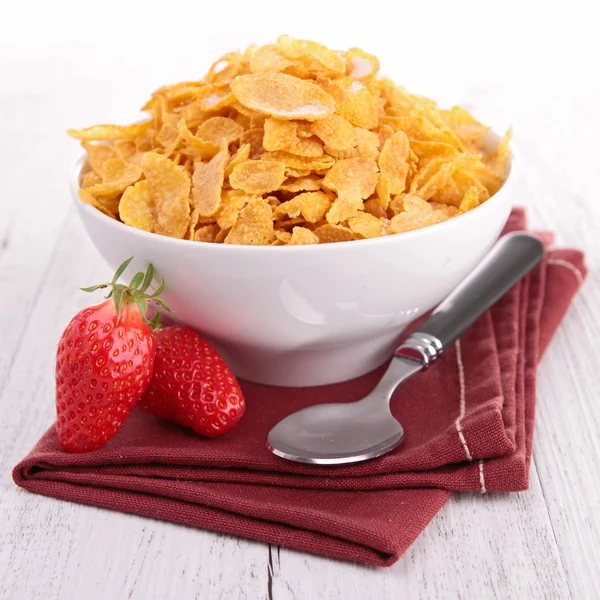 Bowl of cereal with berries fruits — Stock Photo, Image